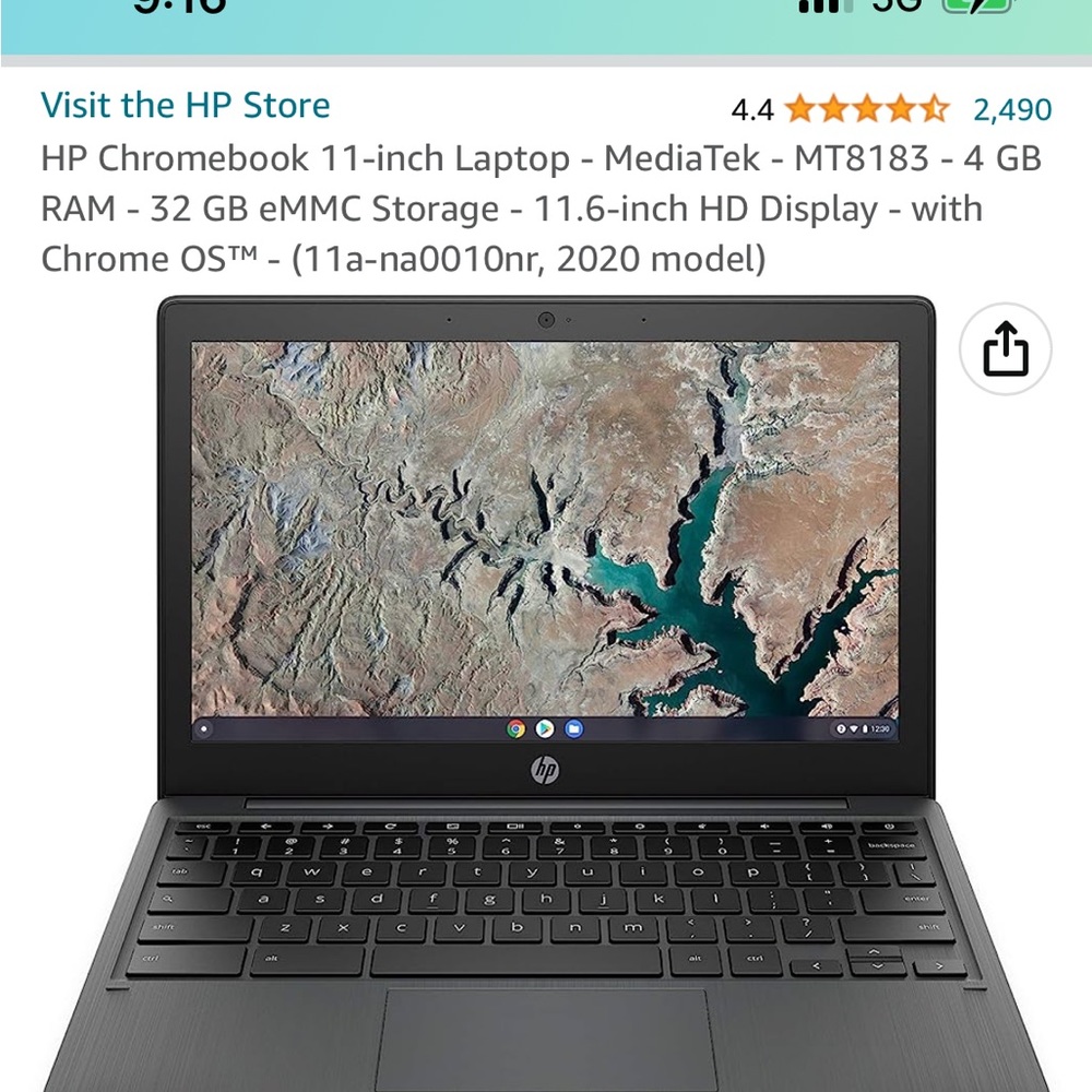 HP Chromebook 11” Laptop - MT8183 - 4 GB RAM - 32 GB eMMC Storage - 2020 Model